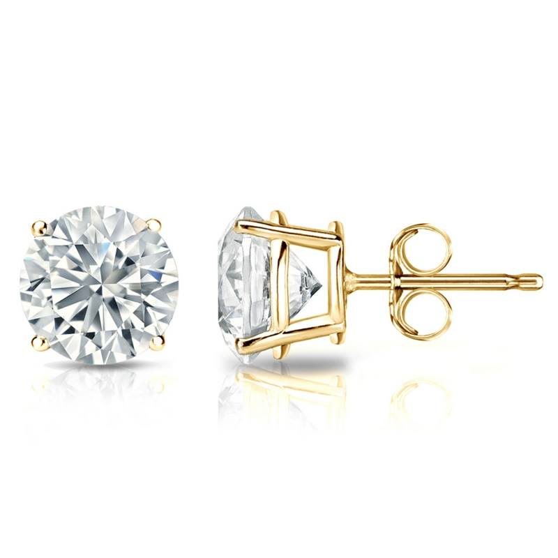 6.5Ct Round Diamond Stud Earrings 14K Gold Lab Grown Stud Earrings