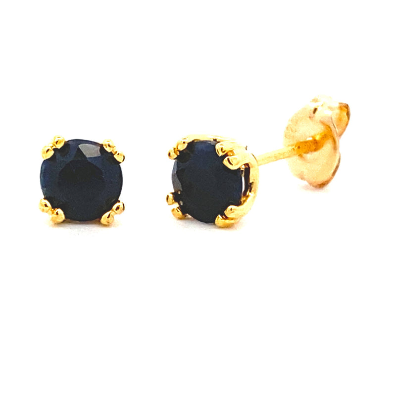 Natural 1.30ct Sapphire Stud Earrings Sterling Silver