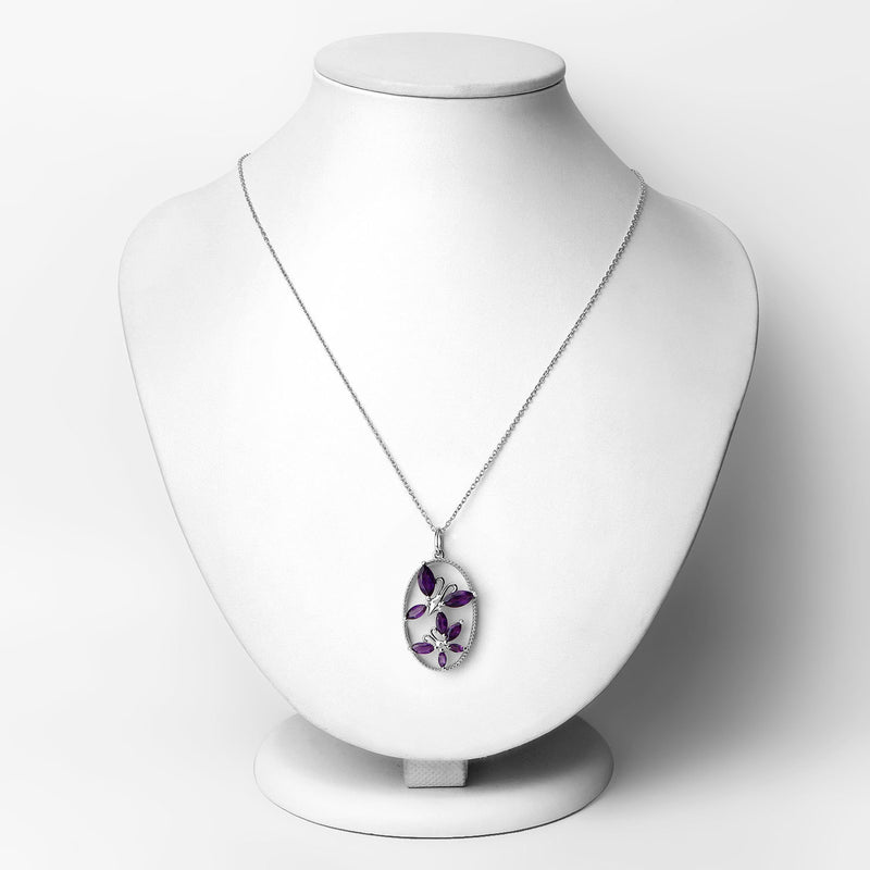 2.12 Carat Genuine Amethyst .925 Sterling Silver Pendant