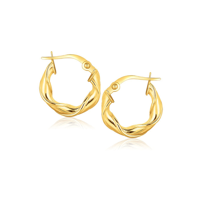 14k Yellow Gold Hoop Earrings (5/8 inch)