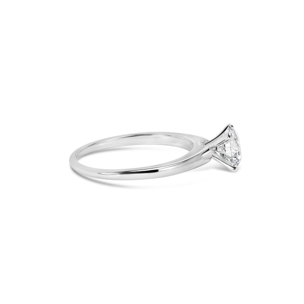 14K White Gold 1.0 Cttw Round Lab Grown Diamond 4 Prong Solitaire Engagement Ring (F-G Color, VS2-SI1 Clarity) - Ring Size 7