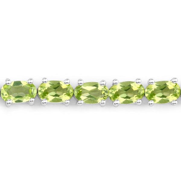 2.53 Carat Genuine Peridot .925 Sterling Silver Bracelet