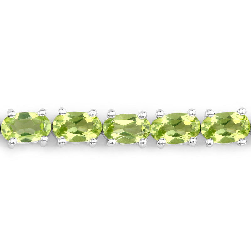 2.53 Carat Genuine Peridot .925 Sterling Silver Bracelet