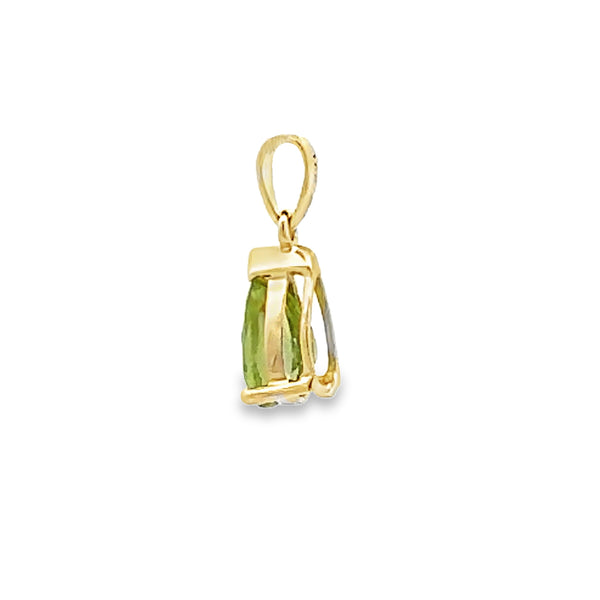 Genuine .83ct Peridot Fashion Pendants 10KT Yellow Gold