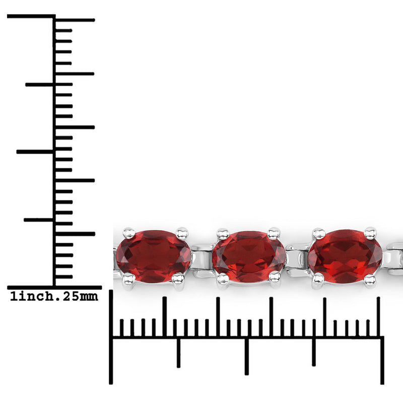 15.30 Carat Genuine Garnet .925 Sterling Silver Bracelet