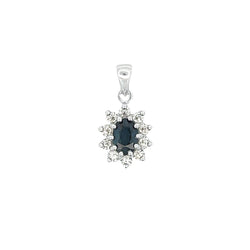 Sapphire Diamond Fashion Pendants 14KT White Gold