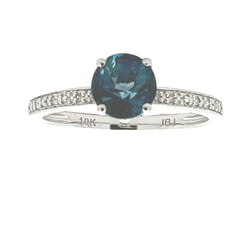 1.01ct London Blue Topaz Diamond Ring 10KT White Gold