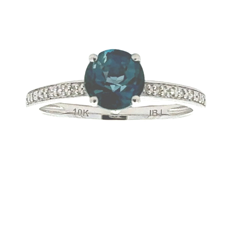 1.01ct London Blue Topaz Diamond Ring 10KT White Gold