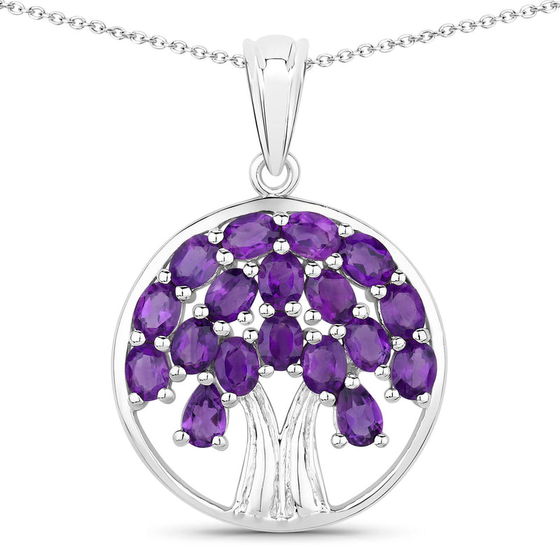 2.94 Carat Genuine Amethyst .925 Sterling Silver Pendant