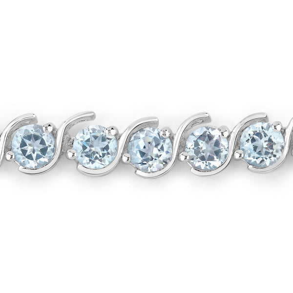 3.52 Carat Genuine Blue Topaz .925 Sterling Silver Bracelet