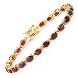 11.22 Carat Genuine Garnet .925 Sterling Silver Bracelet