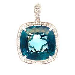 London Blue Topaz Fashion Pendants 14KT White Gold