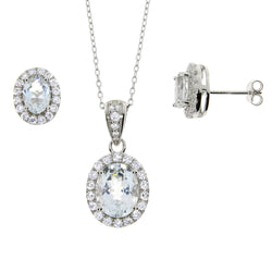 Genuine 5.00ct White Topaz Jewelry sets Sterling Silver