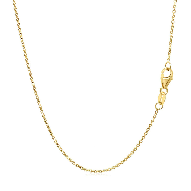 14k Yellow Gold Round Cable Link Chain 1.1mm