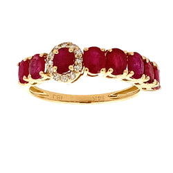 2.47ct Ruby Diamond Fashion band rings 14KT Yellow Gold