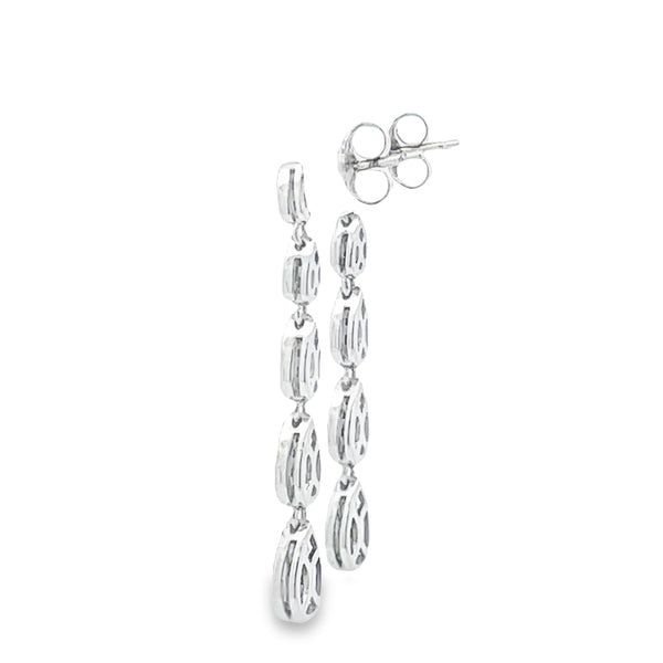 Natural .50ct Diamond Dangle Earrings 10KT White Gold