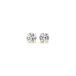 1 cttw Certified IGI Lab Grown Round Diamond Stud Earrings 14k Yellow Gold (G/VS2)