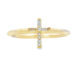 Natural .05ct Diamond Cross Ring 14KT White Gold