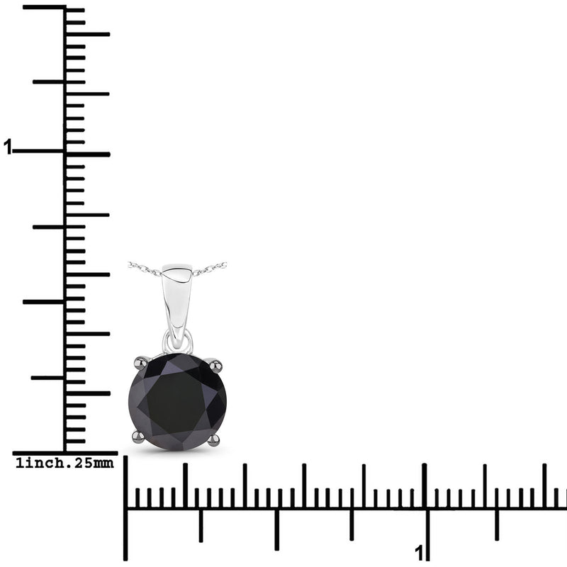 2.80 Carat Genuine Black Diamond 14K White Gold Pendant