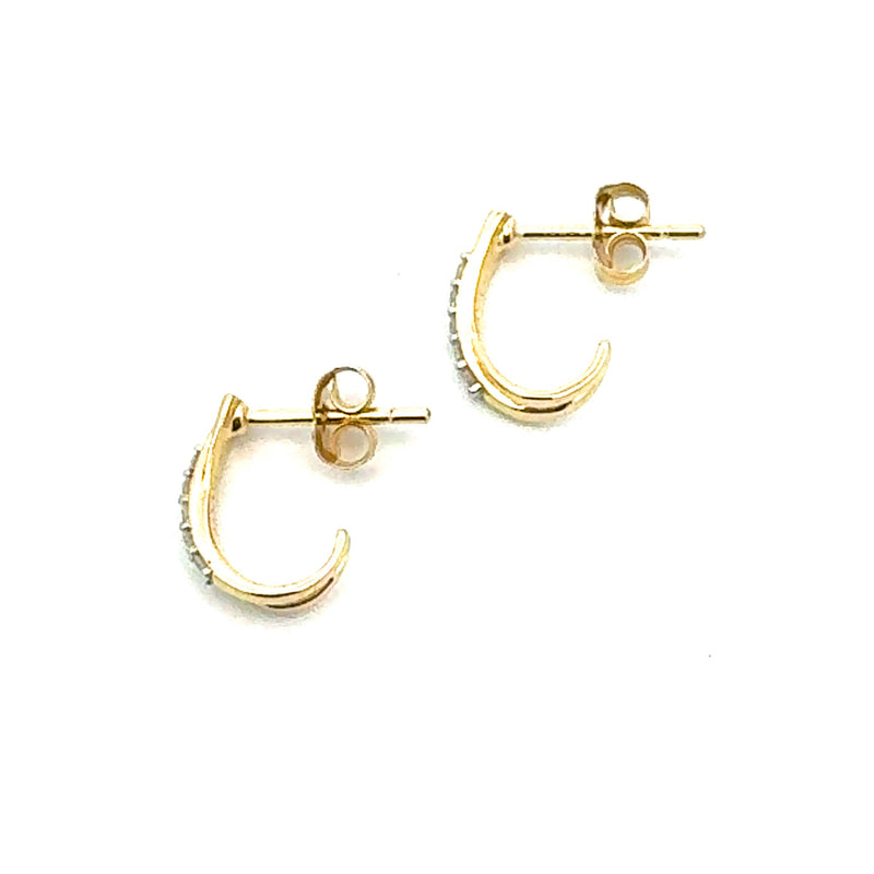 .10ct Lab Grown Diamond Hoop Earrings 10KT Yellow Gold