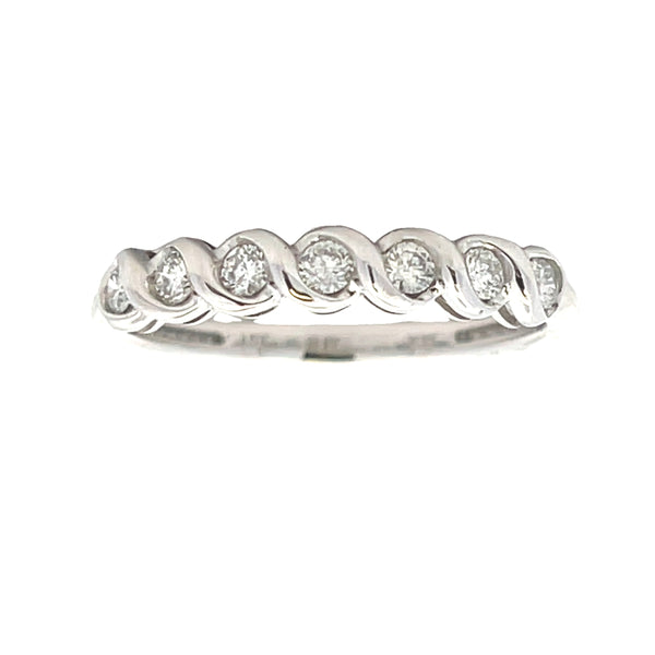 Natural .25ct Diamond Wedding Band Ring 10KT White Gold