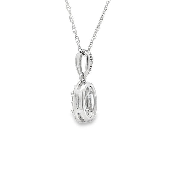 Aquamarine Diamond Fashion Pendants 10KT White Gold