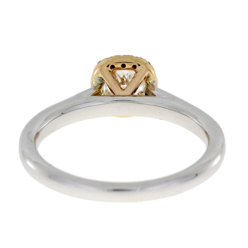 Genuine .62ct Diamond Diamond Eng Only 14KT 2 Tone Gold