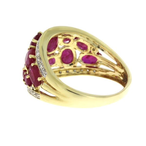 Natural 2.94ct Ruby Diamond Ring 14KT Yellow Gold