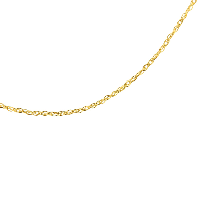 Solid 10K Yellow Gold 0.5mm Slim and Dainty Unisex 18" Rope Chain Necklace