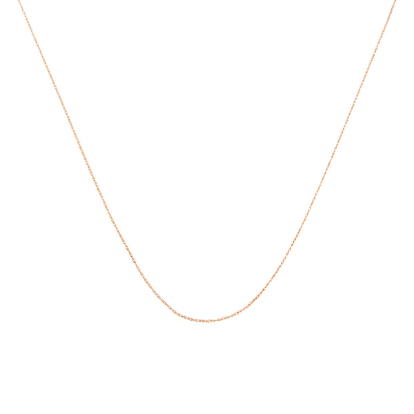 Solid 10K Yellow Gold 0.5mm Slim and Dainty Unisex 18" Rope Chain Necklace