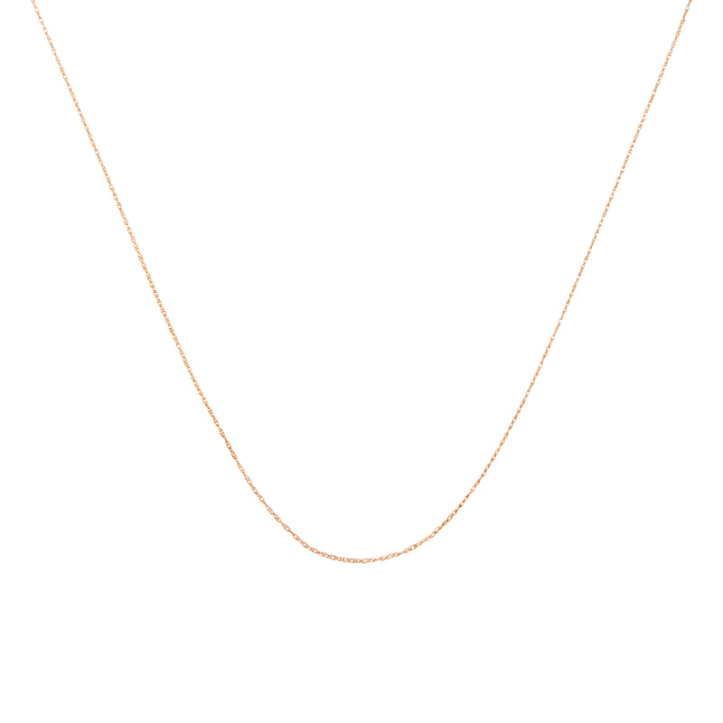 Solid 10K Yellow Gold 0.5mm Slim and Dainty Unisex 18" Rope Chain Necklace