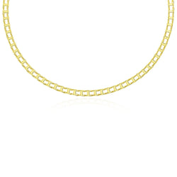 14k Yellow Gold Men's Necklace with Track Design Links