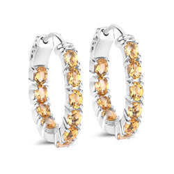 3.20 Carat Genuine Citrine .925 Sterling Silver Earrings