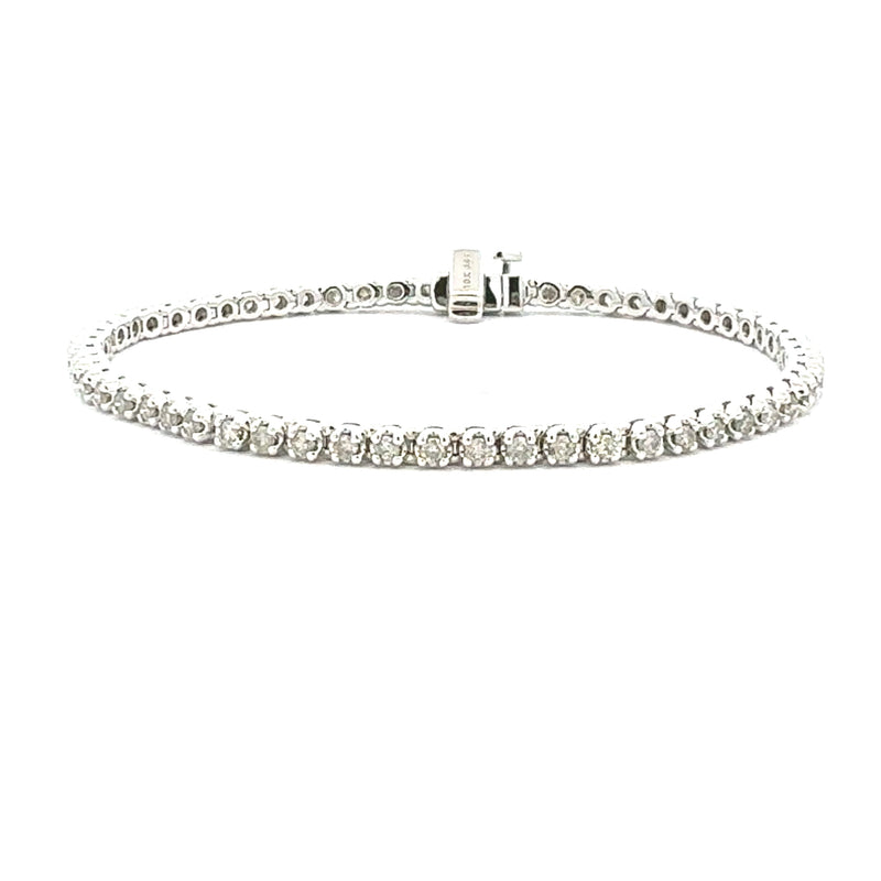 Genuine 2.00ct Diamond Tennis Bracelet 10KT White Gold