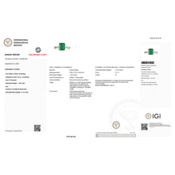 IGI Certified 1.82 Carat Genuine Zambian Emerald and White Diamond 14K Yellow & White Gold Ring