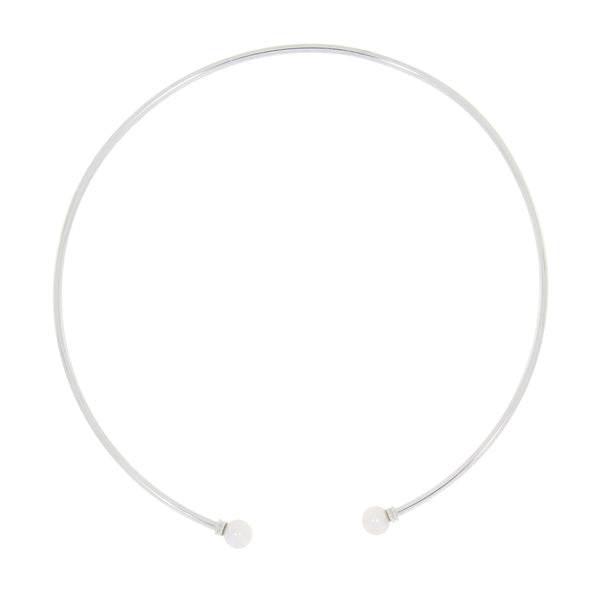 Natural FW Pearl Choker Necklace Sterling Silver