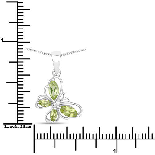 0.64 Carat Genuine Peridot .925 Sterling Silver Pendant