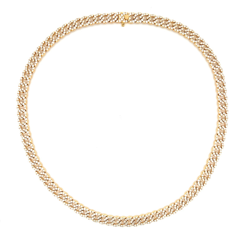 Natural 8.25ct Diamond Choker Necklace 18KT Yellow Gold