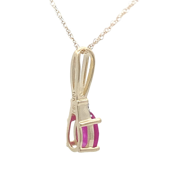 .02ct Ruby Diamond Fashion Pendants 10KT Yellow Gold