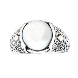 Genuine FW Pearl Ring Sterling Silver 18KT Gold