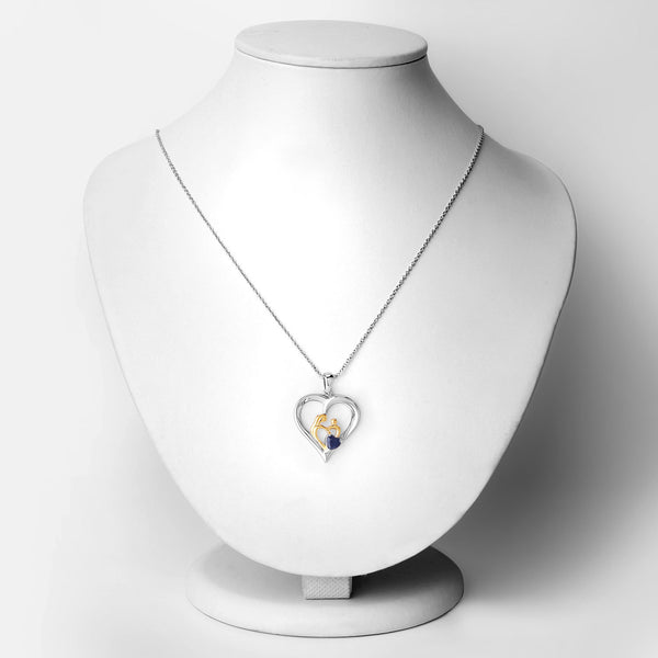 0.50 Carat Genuine Blue Sapphire .925 Sterling Silver Pendant