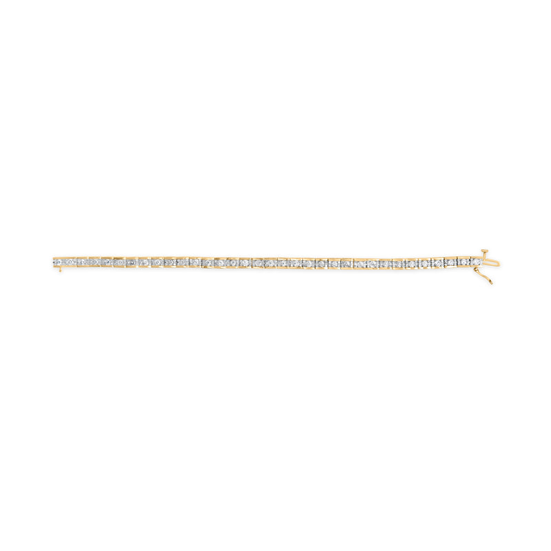 14K Yellow Gold 4.00 Cttw Channel Set Diamond Tennis Bracelet (J-K Color, I1-I2 Clarity) - 7.5" Inches