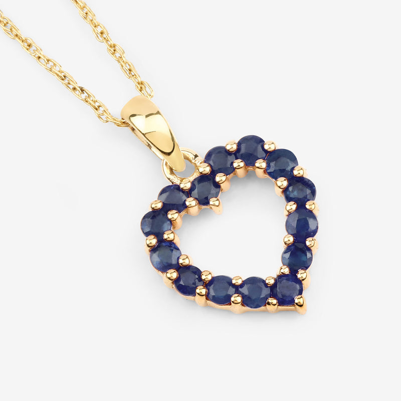 0.64 Carat Genuine Blue Sapphire 10K Yellow Gold  Pendant