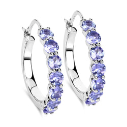 2.66 Carat Genuine Tanzanite .925 Sterling Silver Earrings