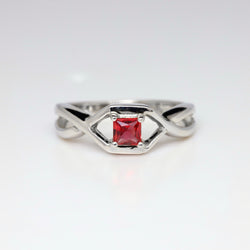 Princess Cut WG Ruby Ring