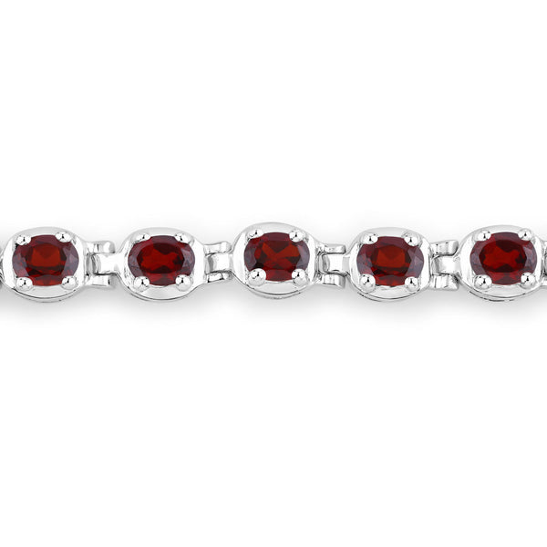 1.80 Carat Genuine Garnet .925 Sterling Silver Bracelet