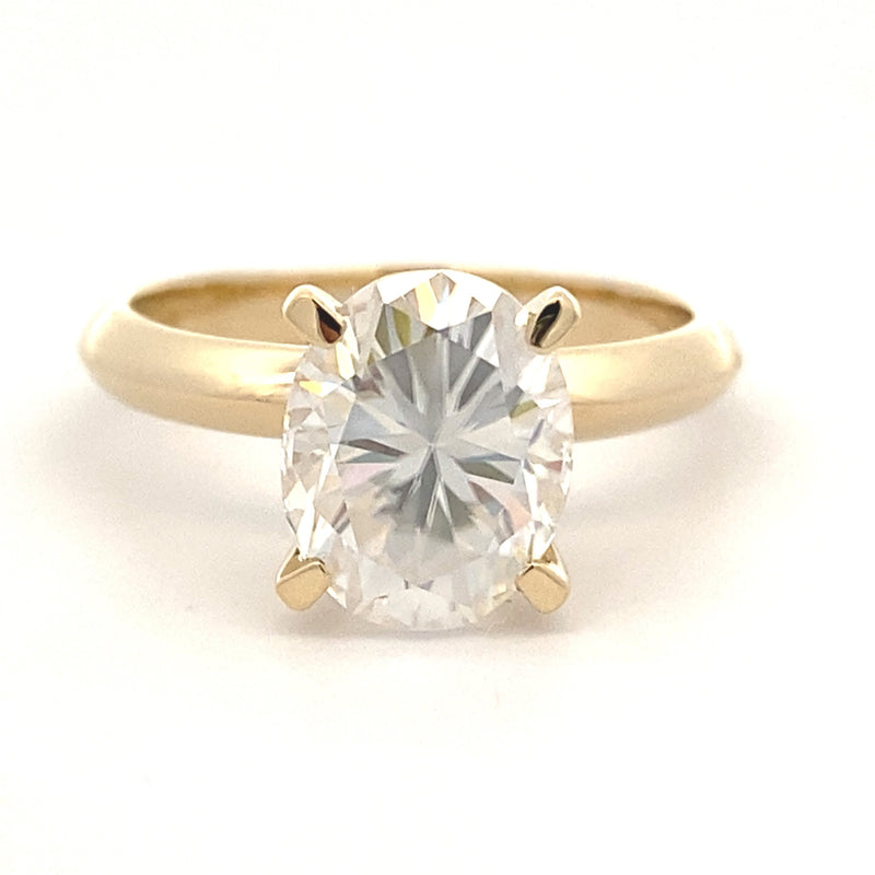 Genuine 2.72ct Moissanite  10KT Yellow Gold