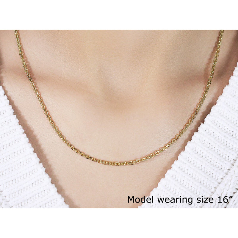 18k Yellow Gold Diamond Cut Cable Link Chain (2.60 mm)