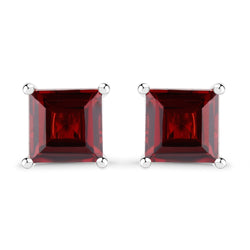 2.50 Carat Genuine Garnet .925 Sterling Silver Earrings