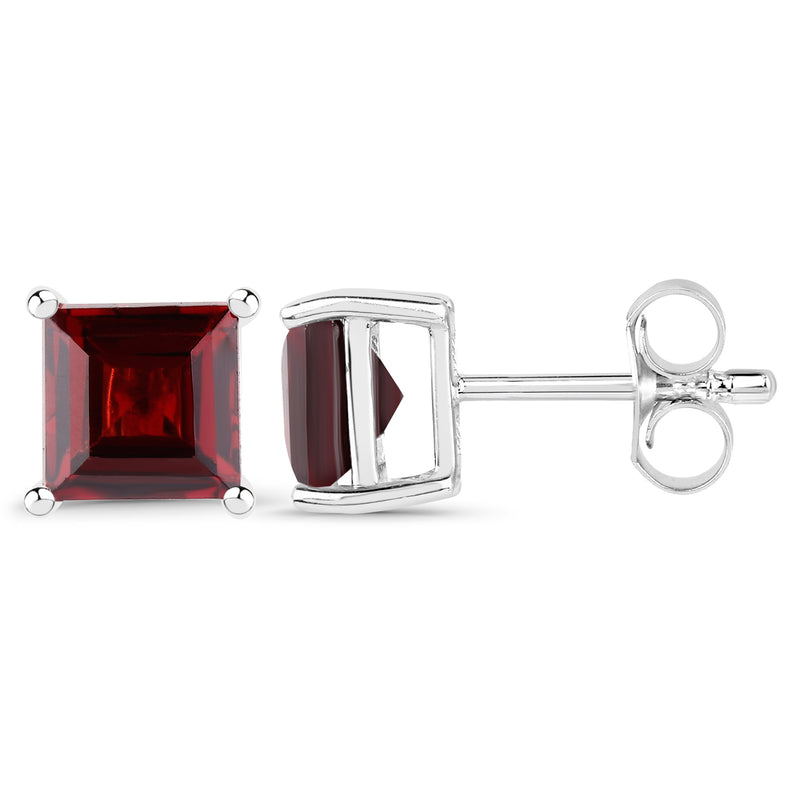 2.50 Carat Genuine Garnet .925 Sterling Silver Earrings